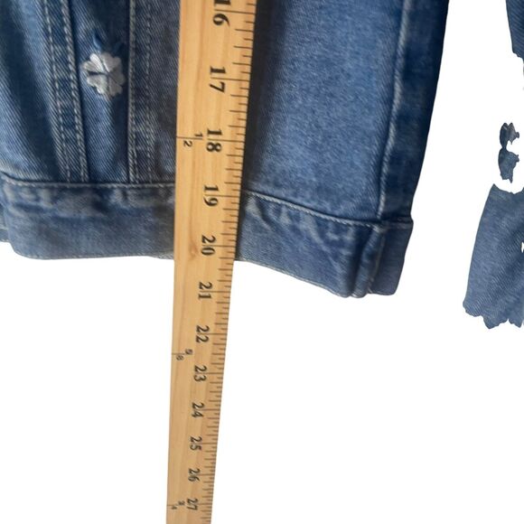 Faded Glory Vintage Y2k Girls 14/16 Butterfly Embroidered Button Denim Jacket - Picture 11 of 11